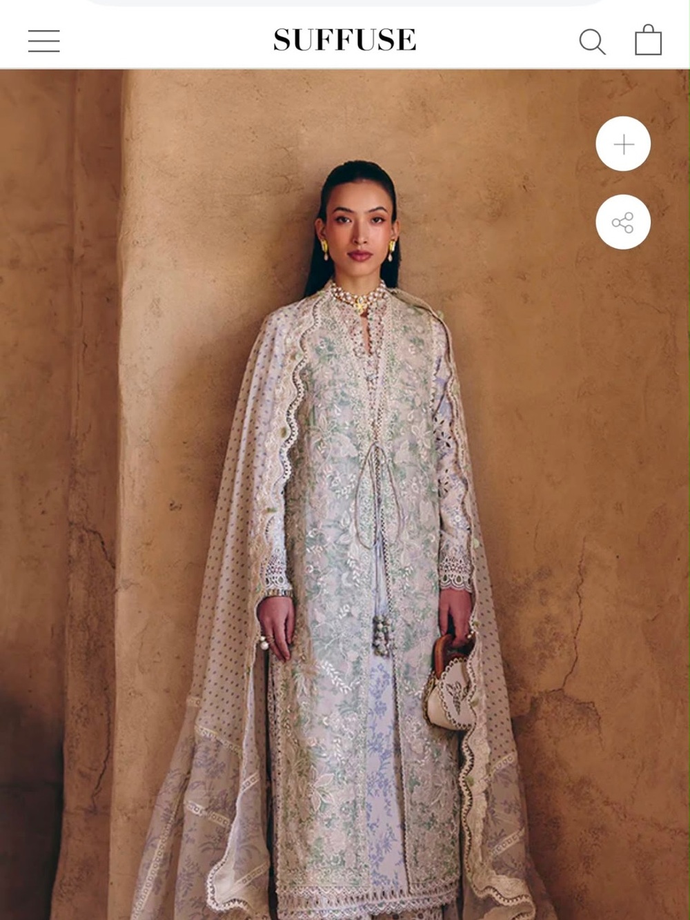 Embroidered Long Sleeve Cape Dress in Light Mint by SUFFUSE